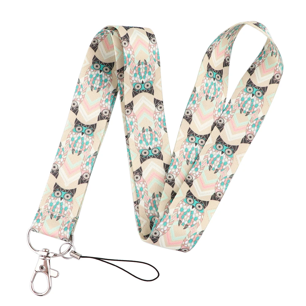 

YL896 Wholesale Owl Lanyard for keys ID Card Gym Mobile Phone Straps USB Badge Holder DIY Hang Rope Lariat Accessories