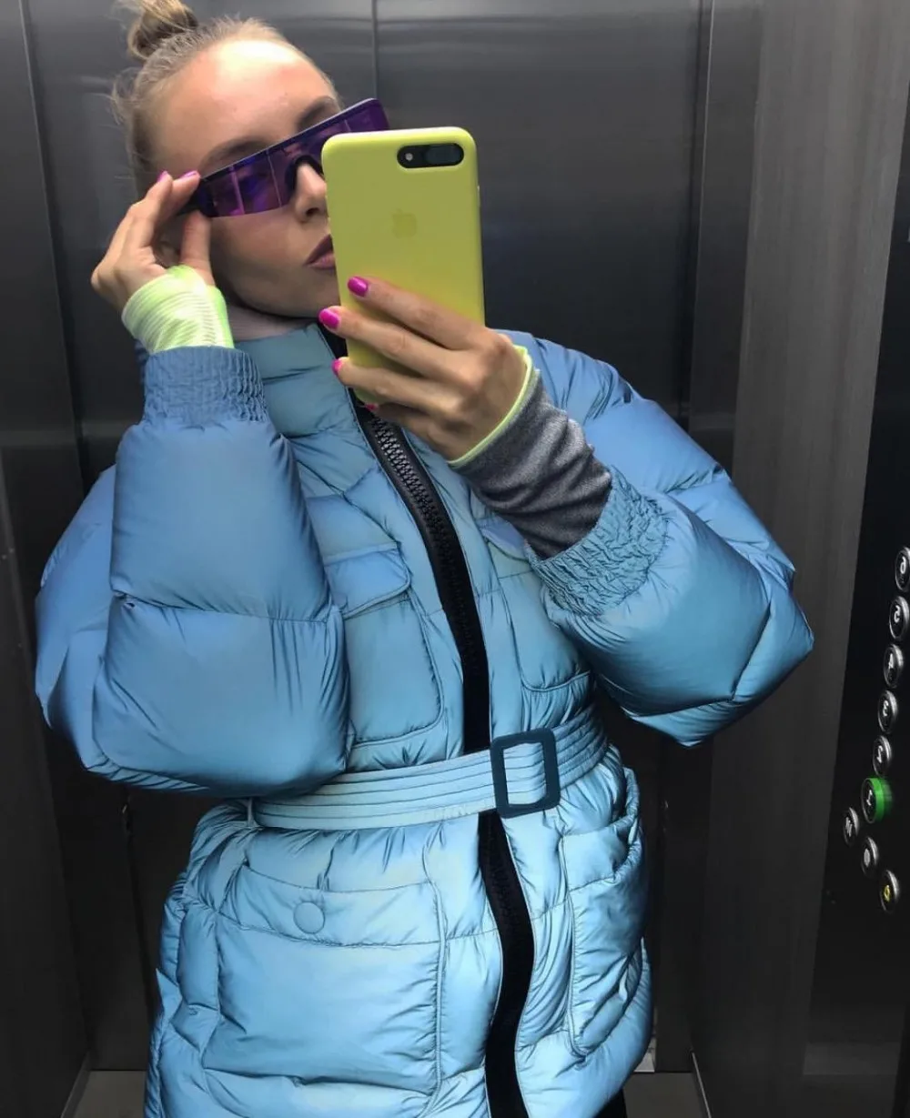 Модное Новое Женское высококачественное отражающее пальто куртка Женская Теплая стеганая куртка Верхняя одежда ddxgz2
