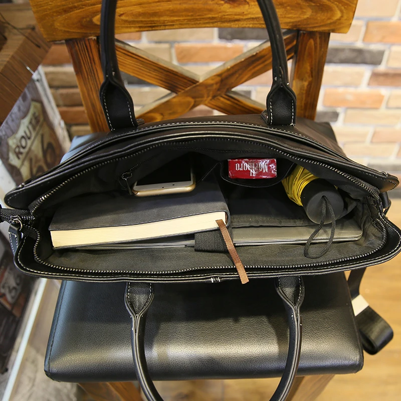 

LEBSGE Brand New Business Men Briefcase High Quality Pu Leather Single Shoulder Messenger bag 13-13.5 inches Laptop Bag