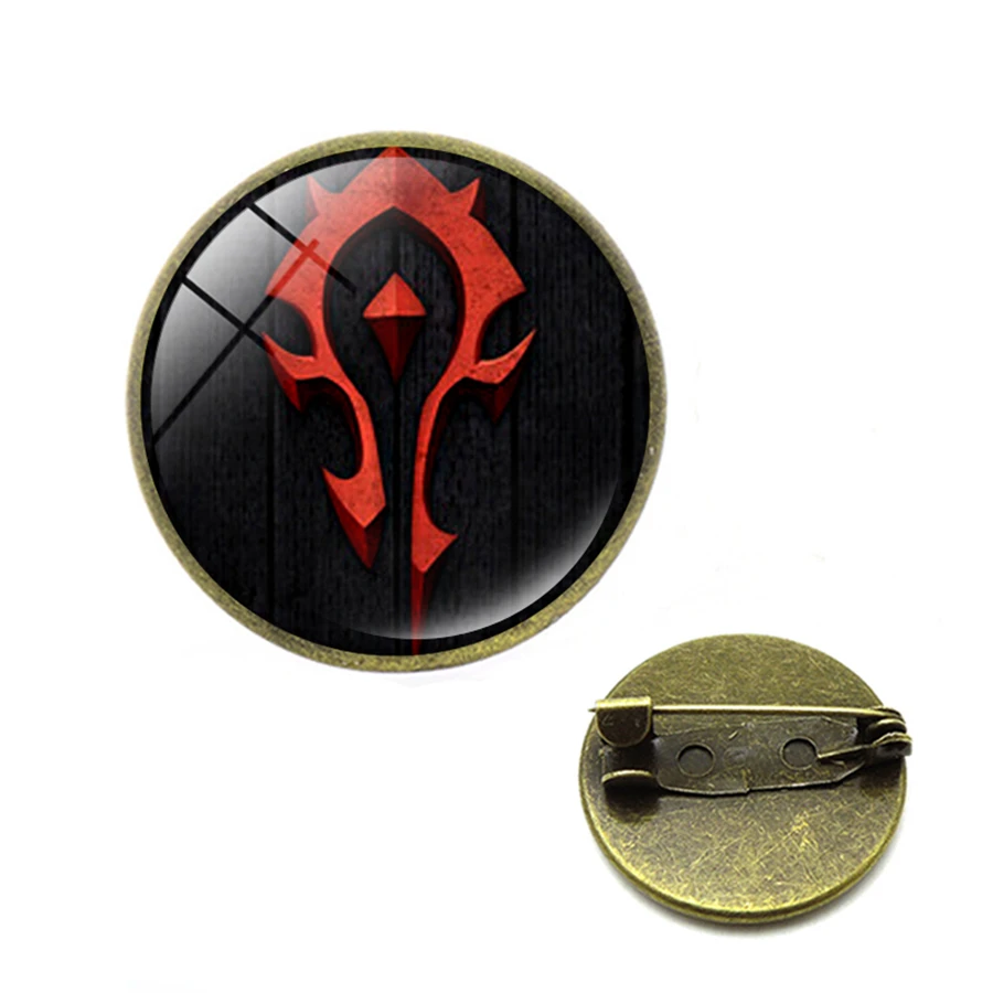Горячая WOW Орда нагрудная булавка Кнопка племенной союз значки Ретро бронзовые