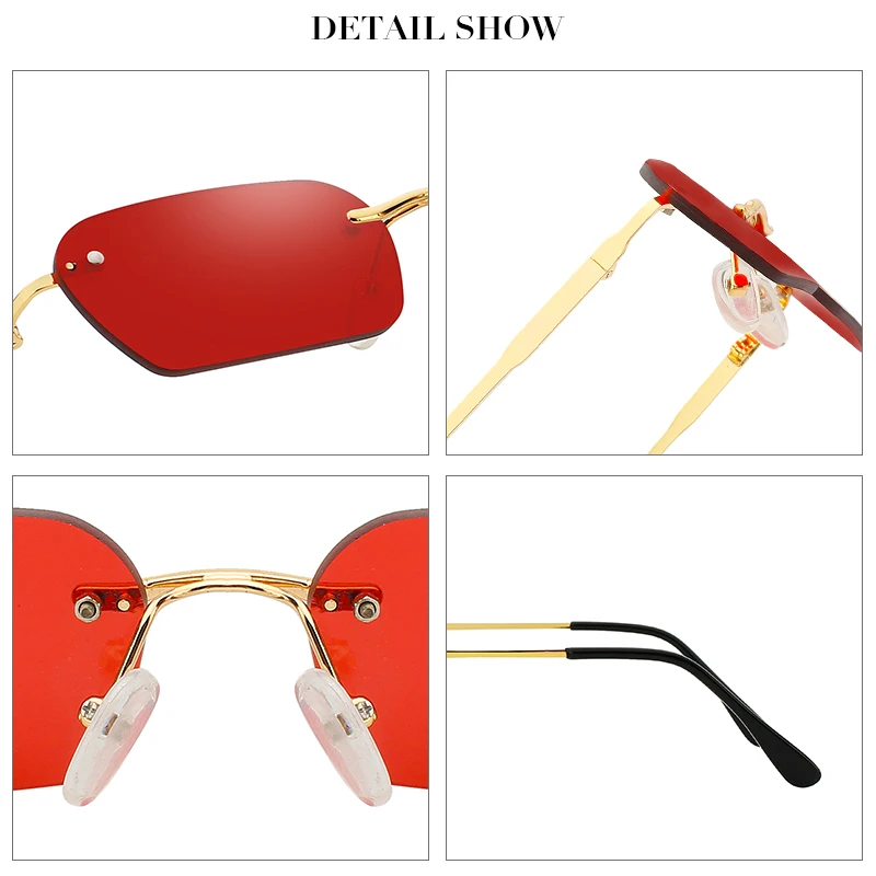 Очки солнцезащитные женские прямоугольные без оправы | Аксессуары для одежды