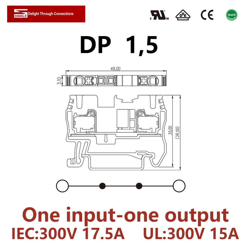 Пружинный соединительный элемент DINKLE DP1.5 подача через проводку возвратный