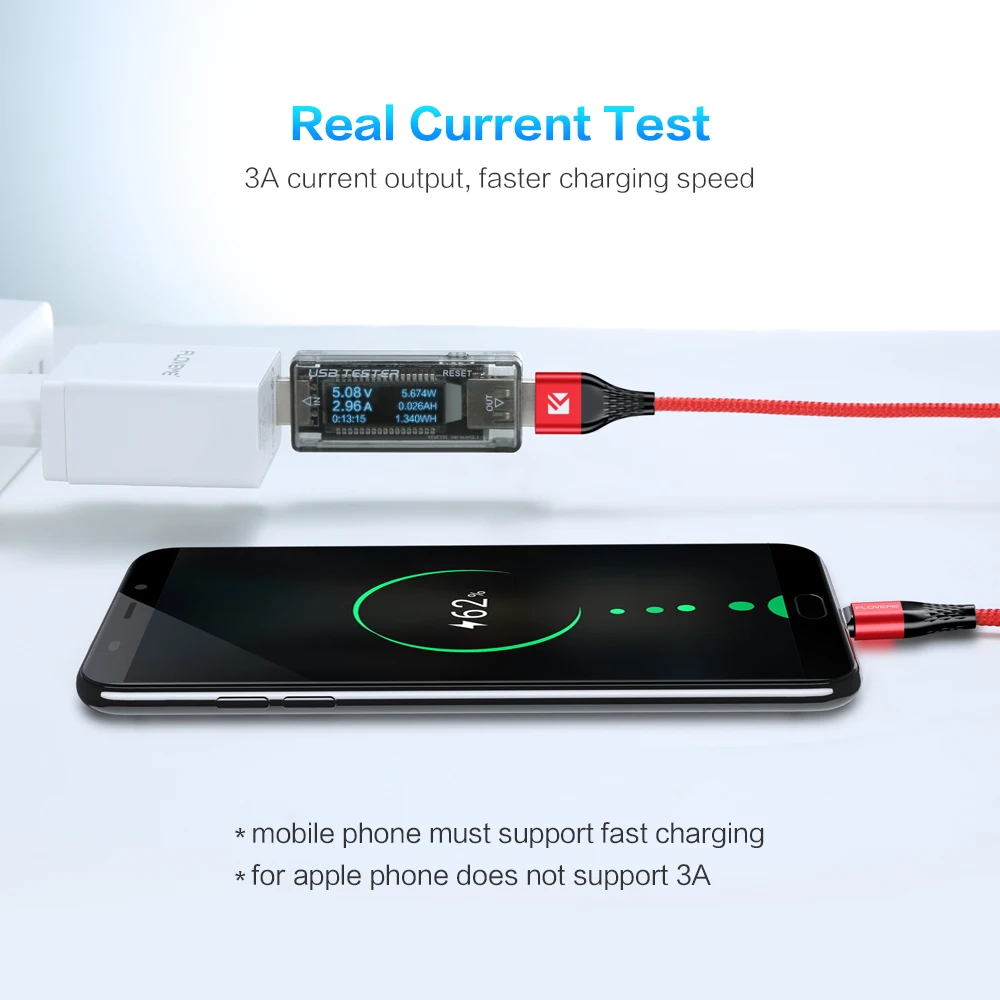 Магнитный кабель FLOVEME 3A Micro USB Type C для iPhone XR быстрой зарядки 1 м|Кабели мобильных