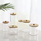 Ватный тампон, Бамбуковая крышка, акриловый круглый контейнер, органайзер, хлопковая коробка для хранения, контейнер для хранения косметики, спонж для снятия Makeu S5U9