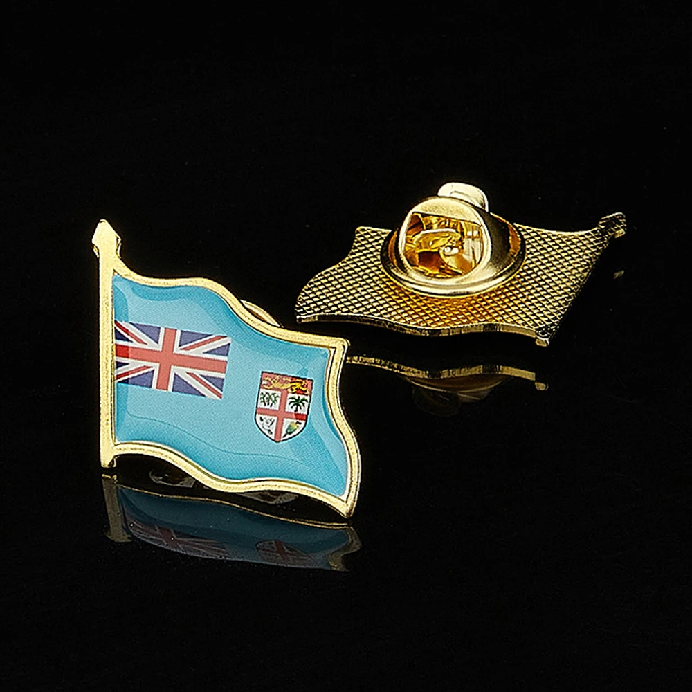 

Oceanica Country The Republic of Fiji Flag Epoxy Gold Plated Lapel Pin Badge/Brooch