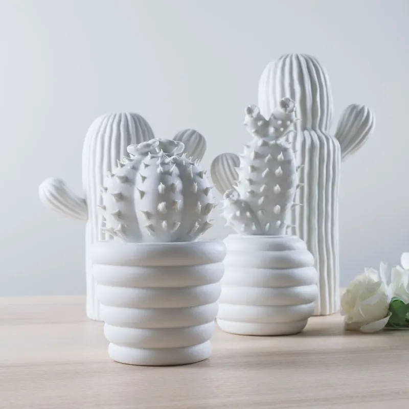 

Современный белый керамика Кактус Украшения Рождественский подарок статуэтки фарфор книги по искусству craft для дома орнамент интимны