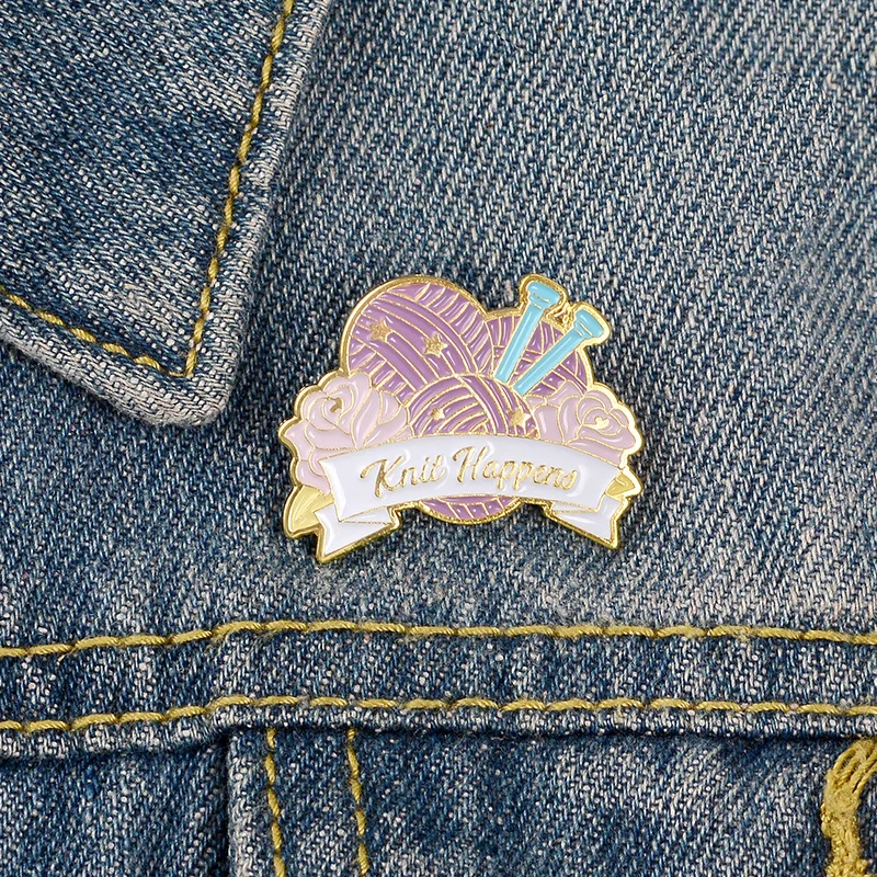 Высокое качество сплав в виде капель масла Броши рубашка вязание шерсть шар