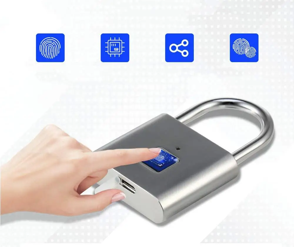 

Смарт-замок с распознаванием отпечатков пальцев, без ключа, с защитой от кражи, с USB-зарядкой, чемодан для багажа, сумка для безопасности, дом...