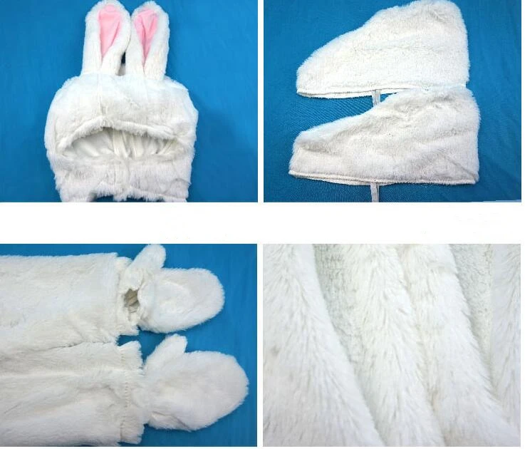 

White Bunny Costume Cosplay Adult Halloween Costume For Men Women Easter Rabbit Dress Up