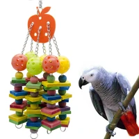 parrot toys bird swing toys with colorful wood beads bells and wooden hammock hanging perch for budgie lovebirds conures