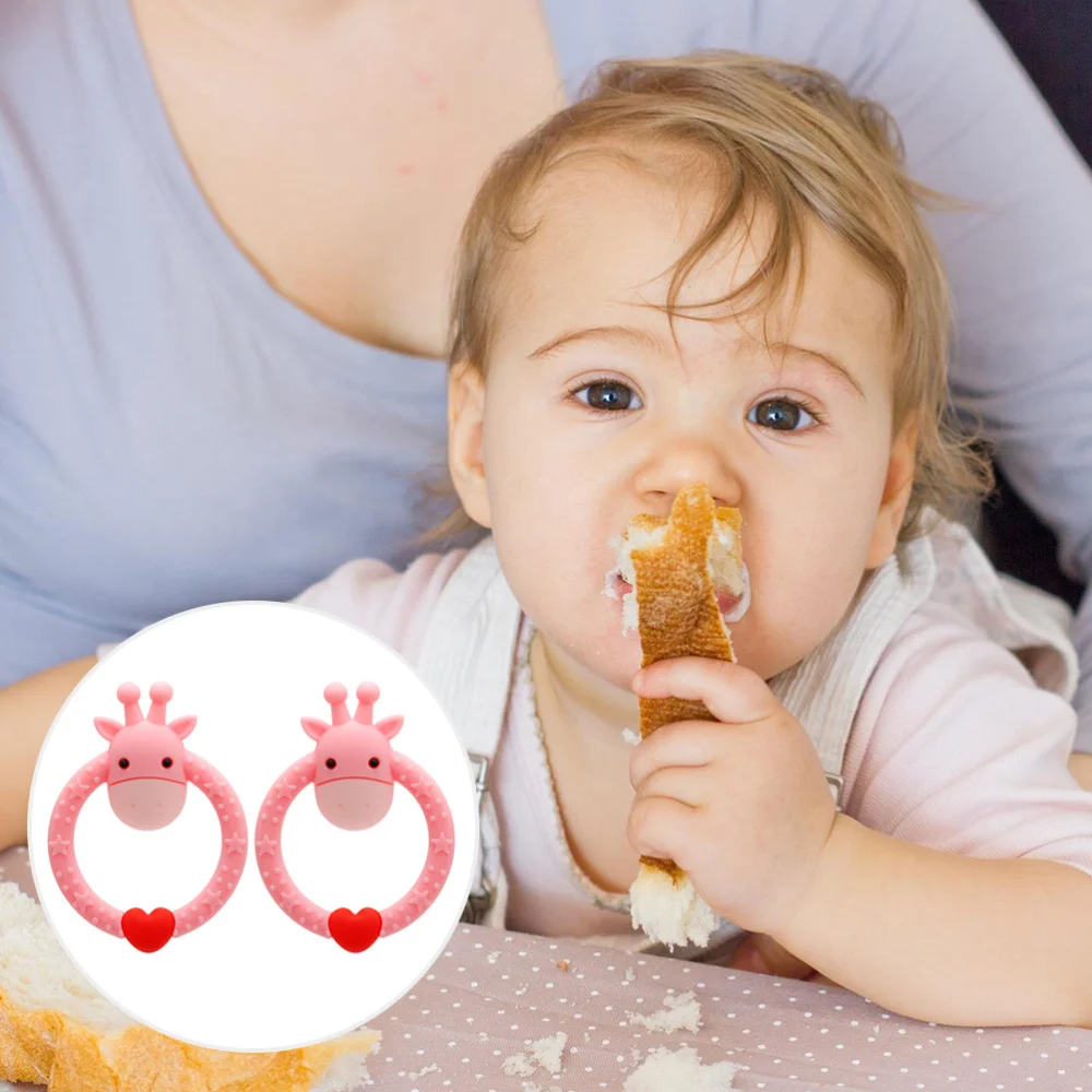 2 шт. моющаяся прочная игрушка для прорезывающихся зубов с героями мультфильмов