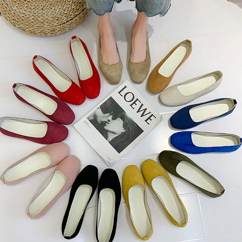 Размера плюс 43 конфеты Цвет Женские туфли-лодочки квадратный носок без шнуровки