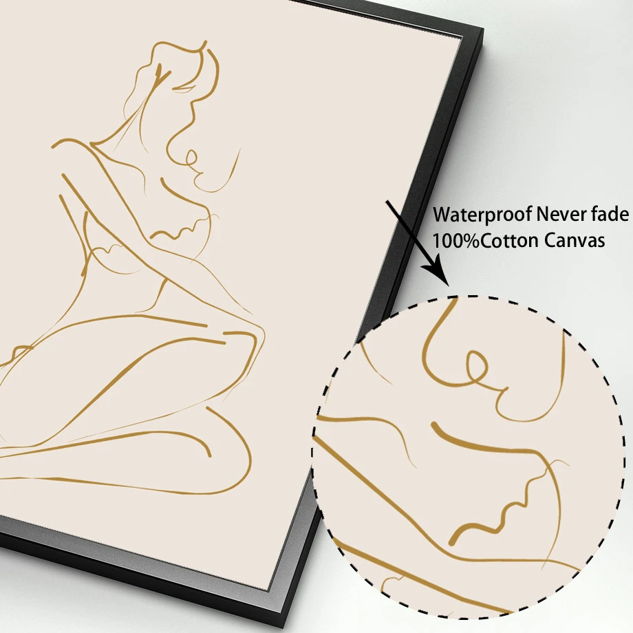 

Abstract Lady Line Drawing Picture Home Decor Nordic Canvas Painting Wall Art Figure Body Hand Posters and Print for Living Room