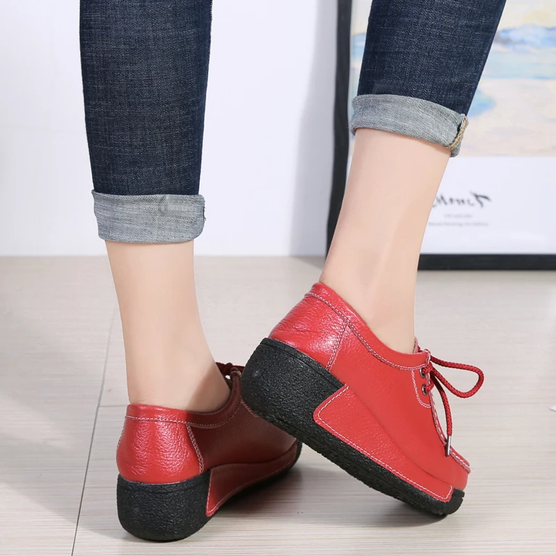 Женская обувь на плоской подошве со шнуровкой удобные лоферы женские дышащие