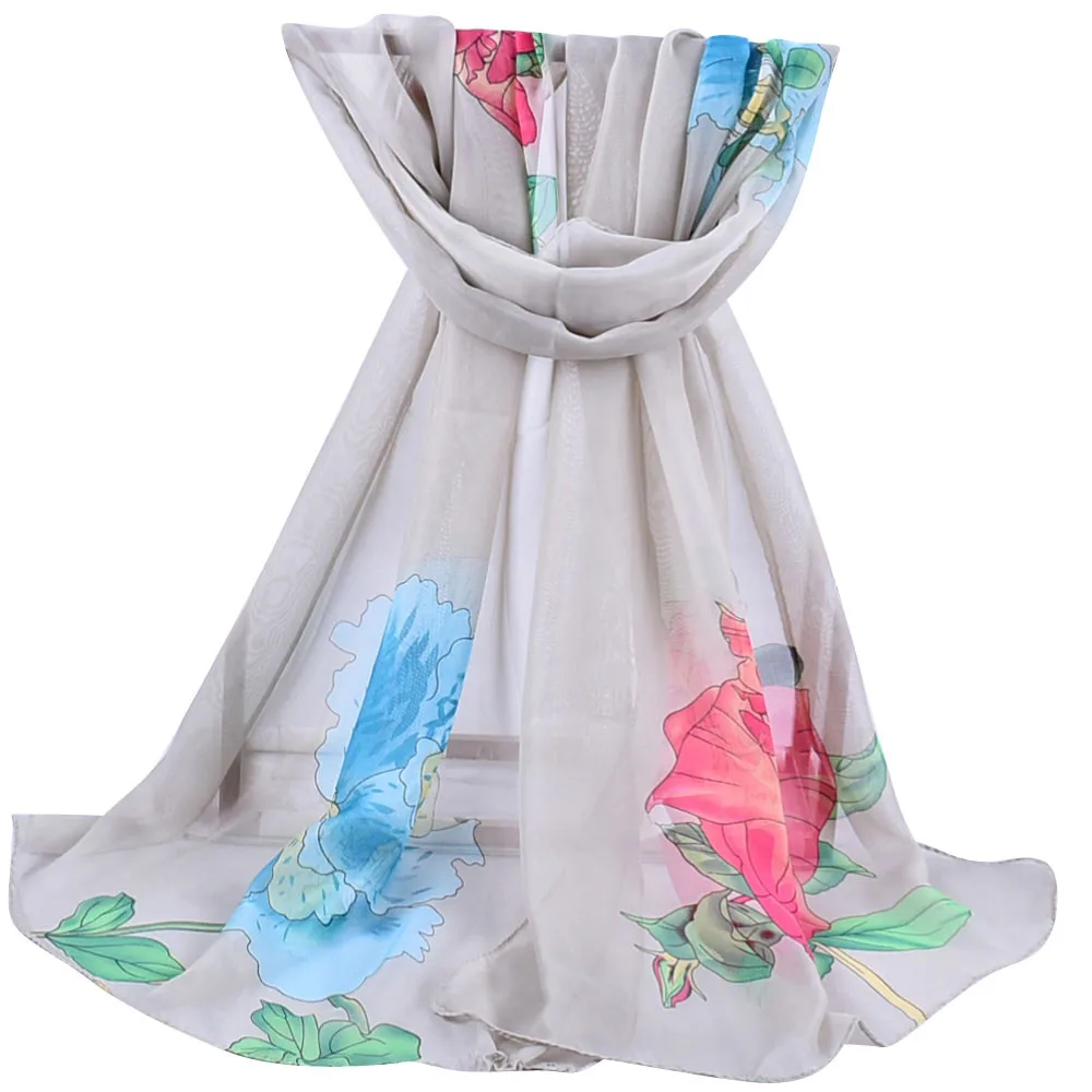 Женская Мягкая шифоновая шаль с принтом обёрточная бумага s Шарф шарфы пончо
