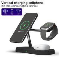 3 in 1 15w qi magnetic wireless charger for iphone 12 pro max mini chargers for apple watch 6 se airpods pro 2 3 charger holder