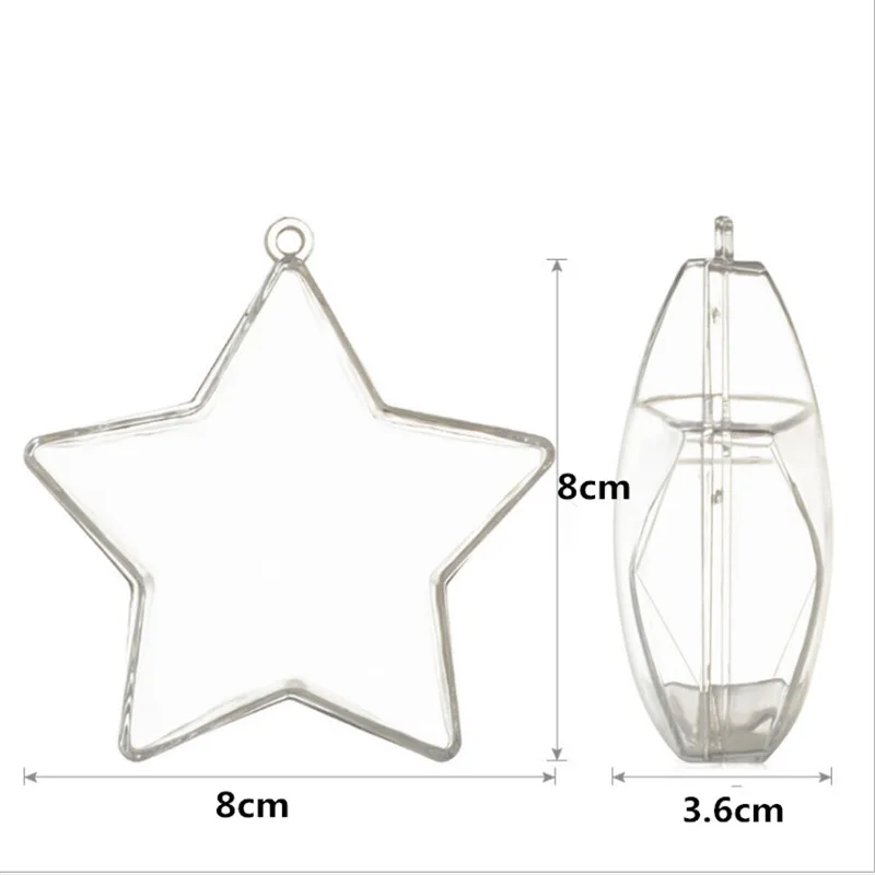 5 шт. прозрачные пластиковые шарики в форме звезд/влюбленных|Украшения своими