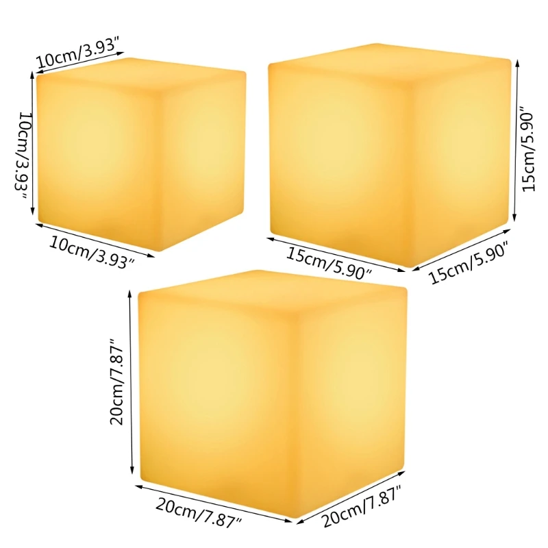 

Glowing Cube Square Stool LED Light Cube Seat Chair Waterproof Rechargeable Lighting Sitting Stool Multipurpose Lighting X7XD