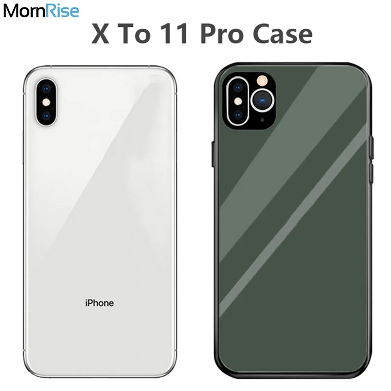 Задняя крышка из закаленного стекла для iPhone X Сменный Чехол на 11 Pro мягкий чехол