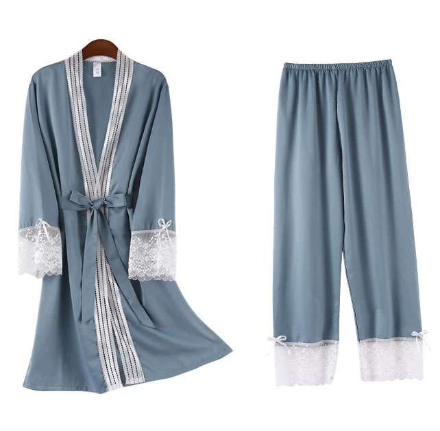 Шелковистая женская ночная рубашка комплект из 2 предметов с v образным вырезом