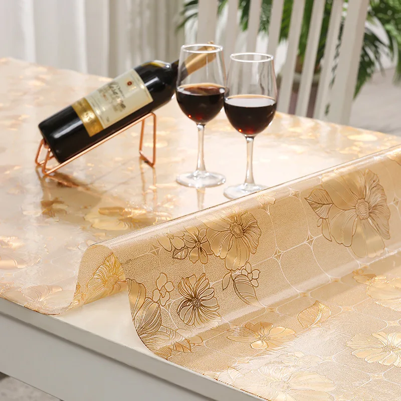 

2021 New Table Covers Placemats Waterproof Oil Plastic PVC Tablecloth Soft Glass Tablecloths Furniture Protectors Crystal Boards