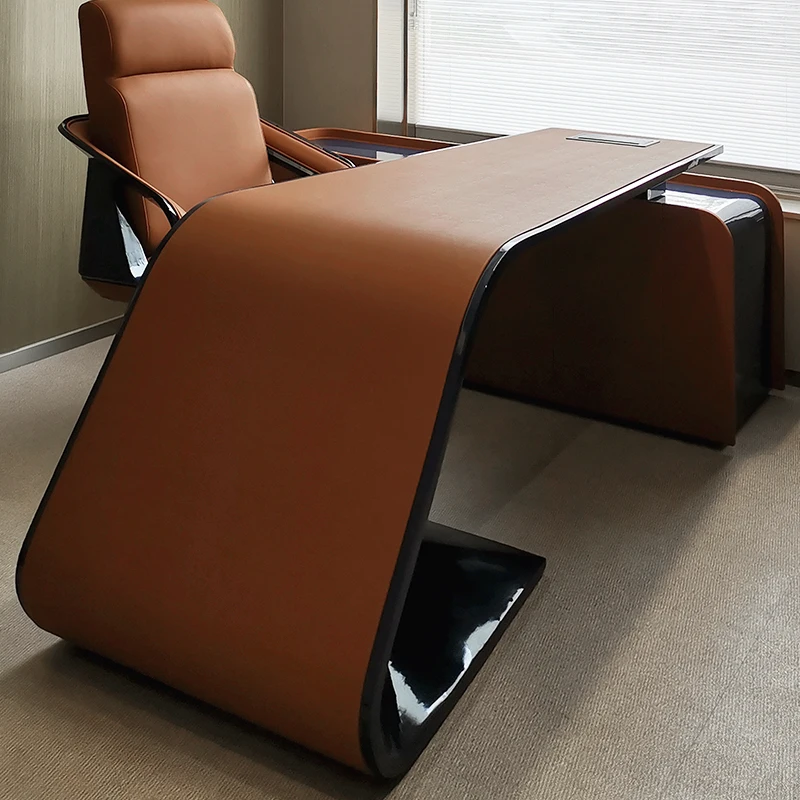 

TT Villa Club Italian Post-Modern Business President Office Study with File Cabinet Boss Desk Desk Study Chair
