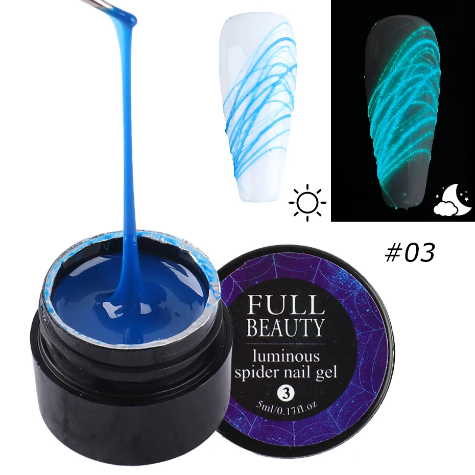 5ml Luminous Nail Spider Gel Glowing In the Dark Fluorescent Neon Drawing Web Wire Line Art UV Polish Manicure TR1840-1 | Красота и