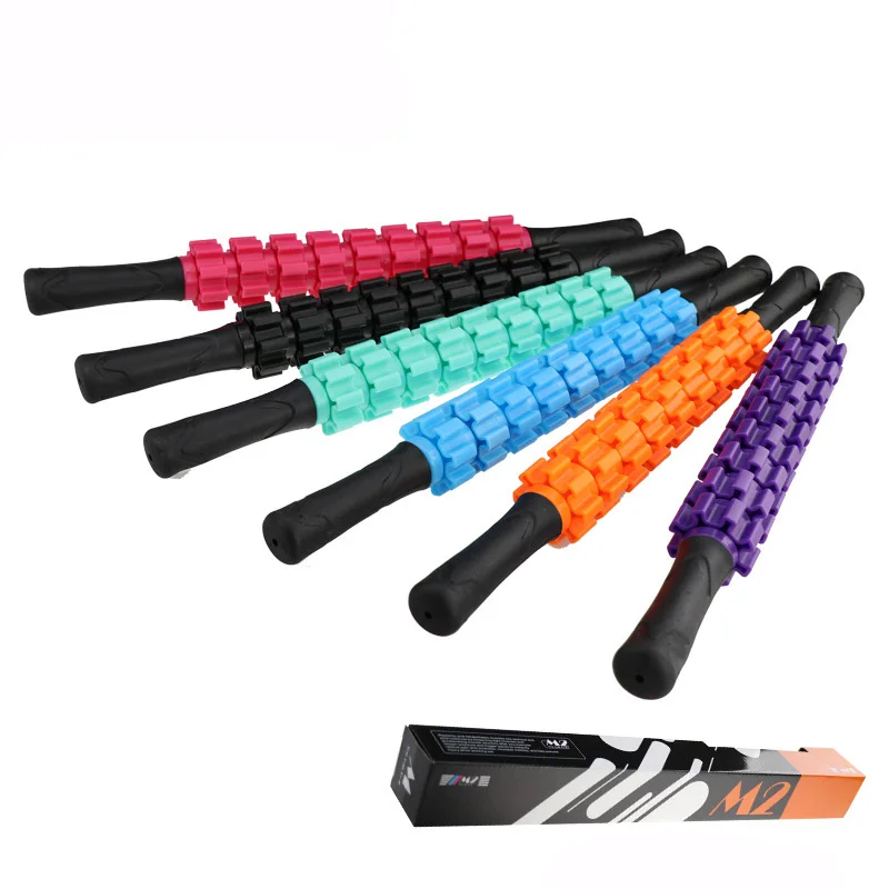 9 Spiky Yoga massage roller Pilates Muscle physical therapy relieve sticks Gym fitness equipment Body Massage tool |