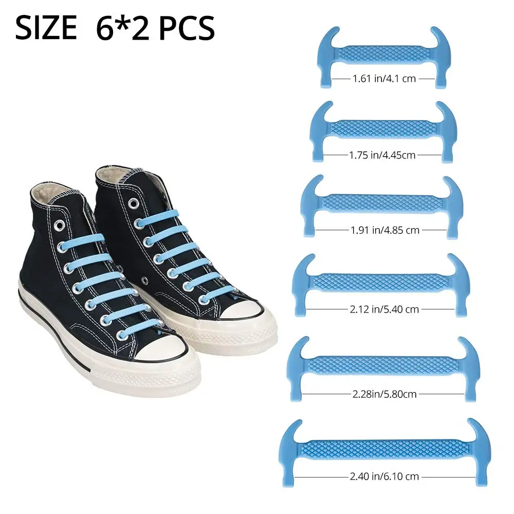 12 шт силиконовые шнурки эластичные без шнурков для обуви подходят всех ботинок