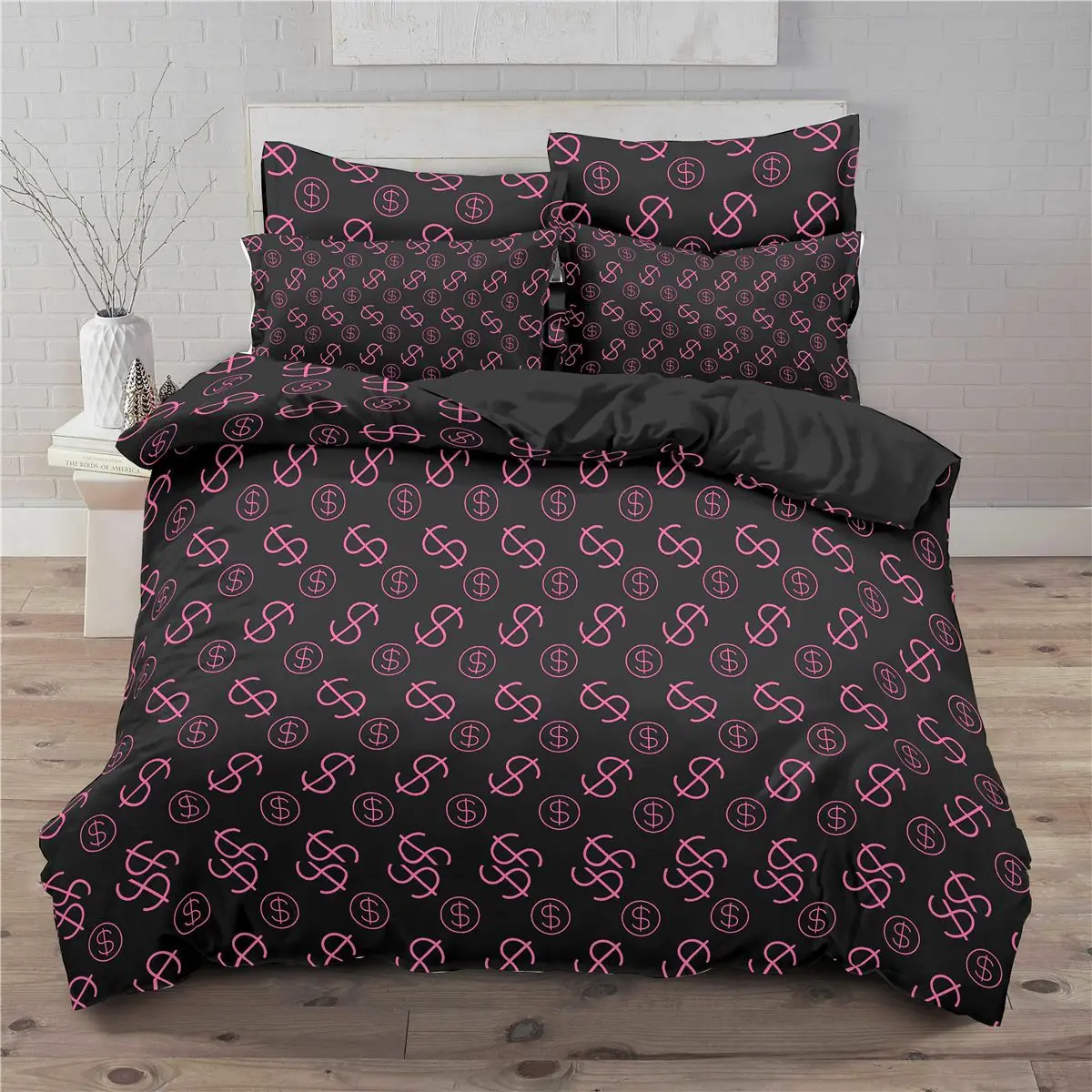 Роскошный женский комплект постельного белья с 3D пододеяльником и банкнотами