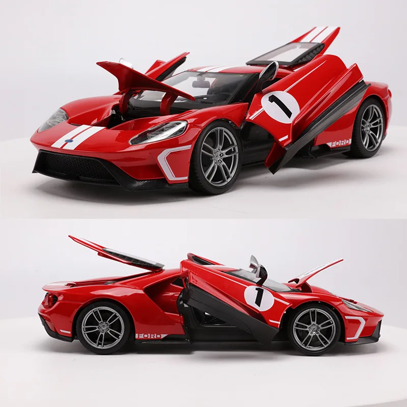 Модель автомобиля из сплава в масштабе 1:18 модель Ford GT 2017 подарок для детей |