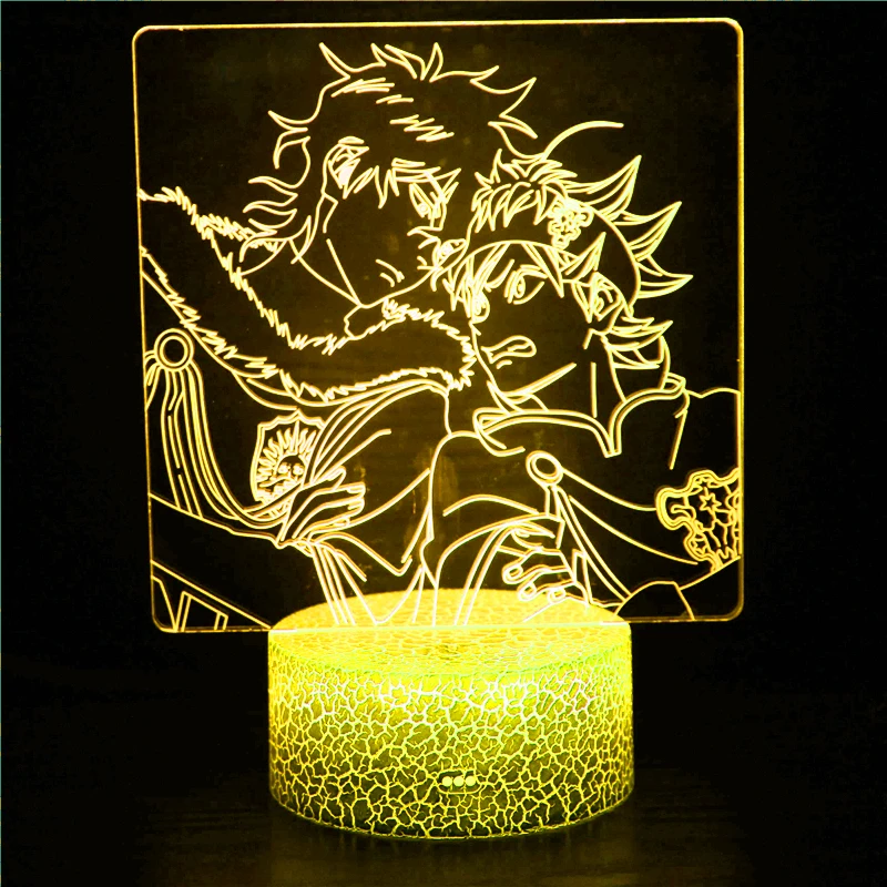 

Настольная лампа с 3d-изображением черного клевера из аниме