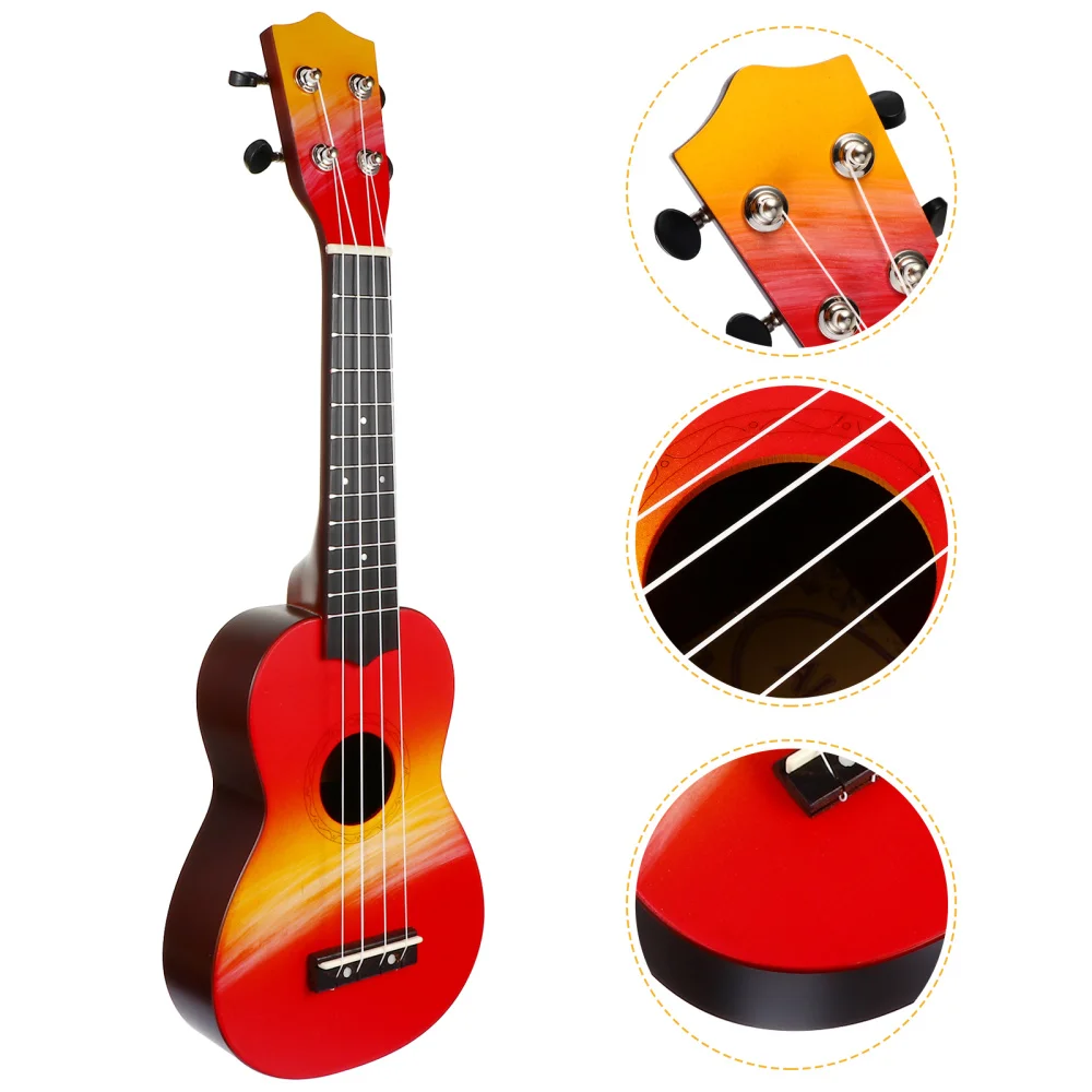 

1 Set 21 Inches Hand Painted Ukulele Wooden Ukulele Instrument for Starter