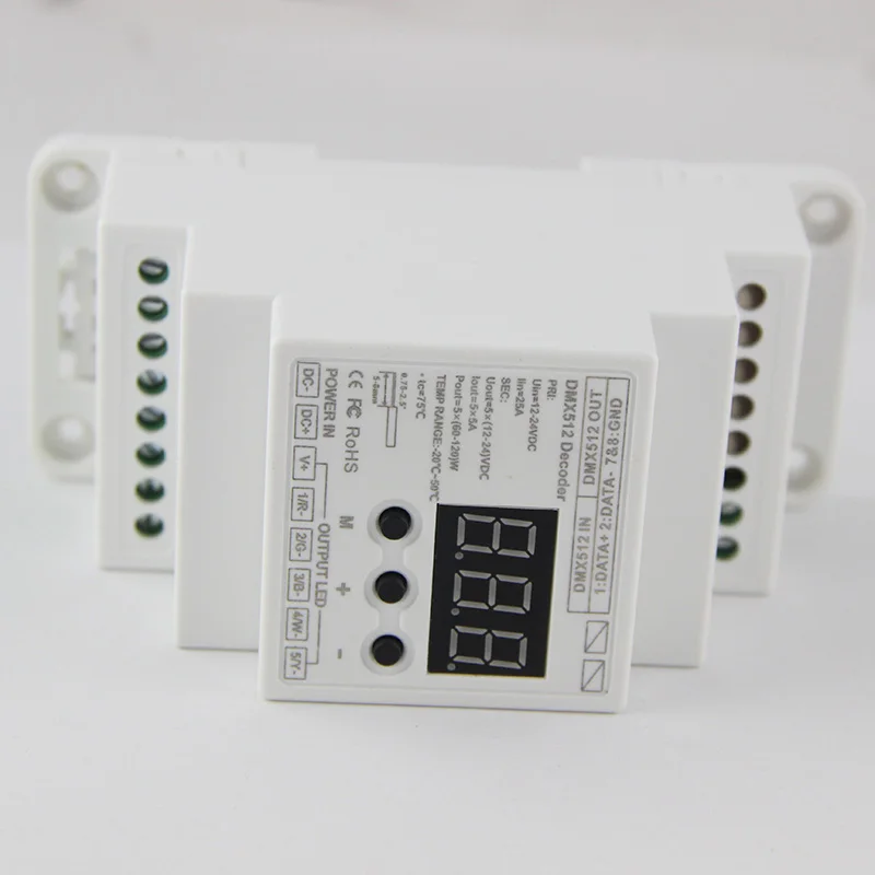 BC 835 DIN RJ45 ID вход 5A * 5CH выход DC12 24V DMX512/1990 контроллер декодера для светодиодной