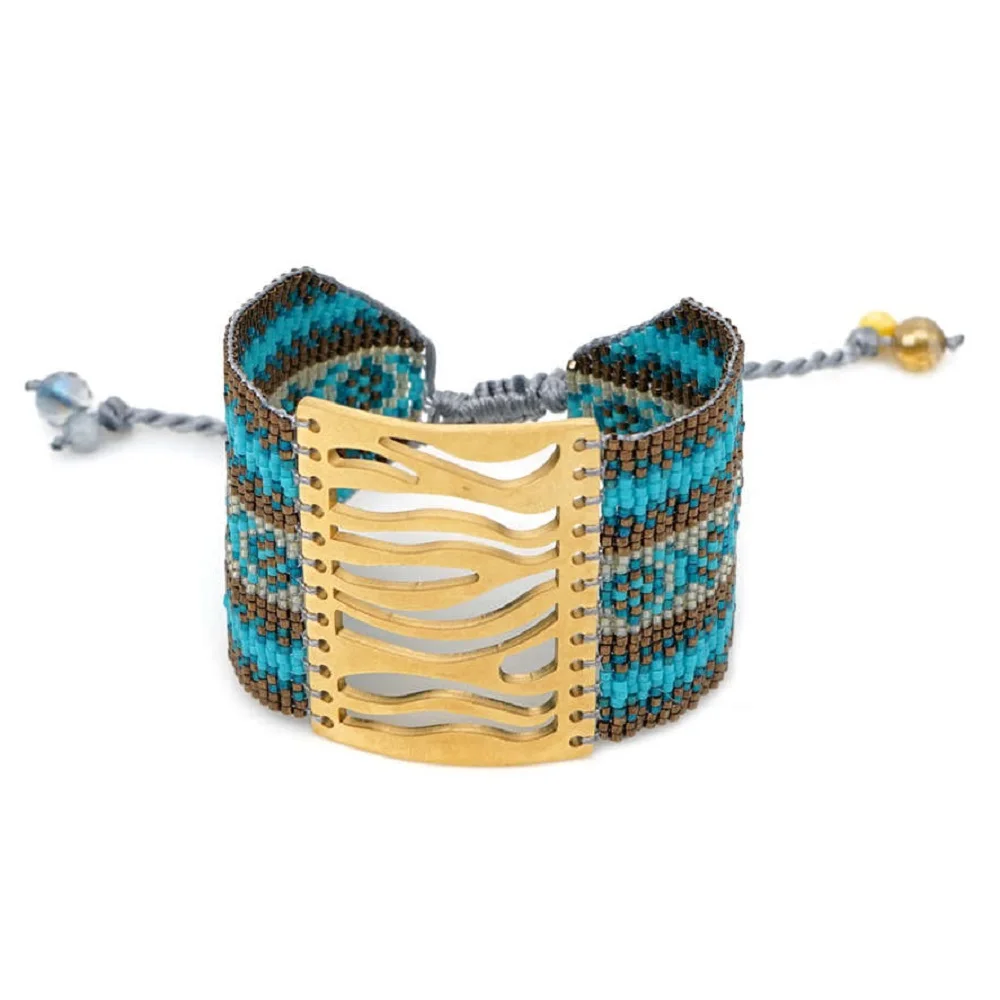 Go2boho MIYUKI, браслет от сглаза, ювелирные изделия для женщин, браслеты, Mujer,, богемные, летние, Хамса, ручная работа, браслеты на запястье, тканые, ручной работы - Окраска металла: MI-B190468D summer