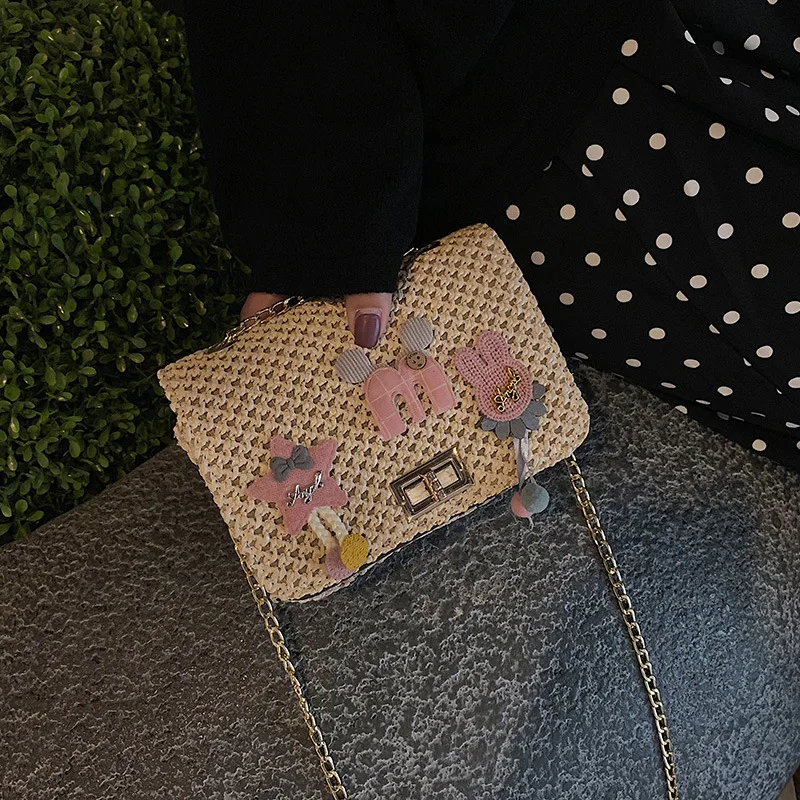 

Маленькая женская Соломенная Сумка, новинка 2019, летняя женская сумка-мессенджер в иностранном стиле, Корейская версия натуральной ткани