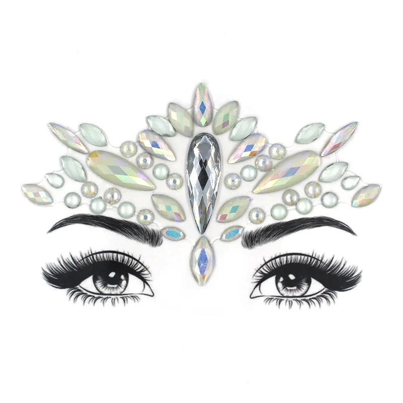 21 Luminous Glitter Calavera Мексиканская наклейка на лицо с кристаллами светящиеся наклейки на глаза с блестками временные наклейки на тату Украшения для тела музыкальный фестиваль вечерние тату - Цвет: 21 Luminous Glitter