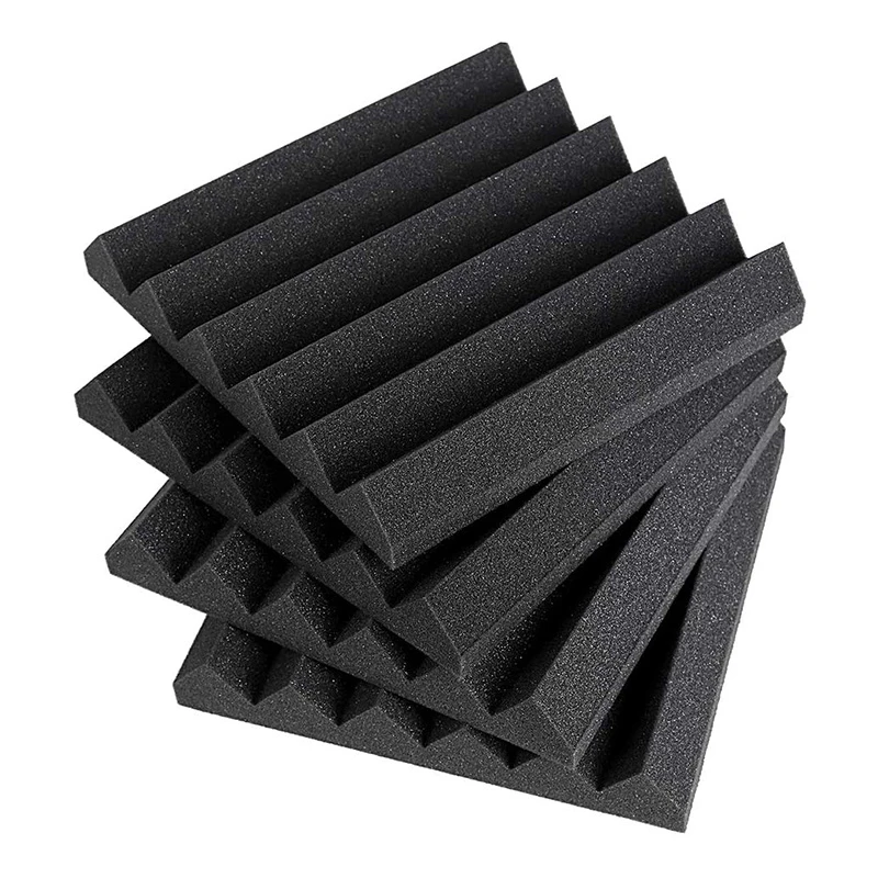

12 Pcs Acoustic Foam Board,Sound Insulation Foam Board,Wedge Acoustic Wall Panels Tiles Studio Foam,5X 30X 30 cm