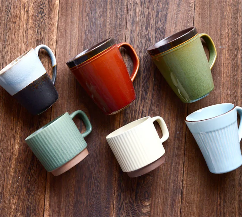 

Creative personality ceramic mug Nordic simple coffee cup water cup Vintage cereal milk breakfast cup travel cups mug coffee mug