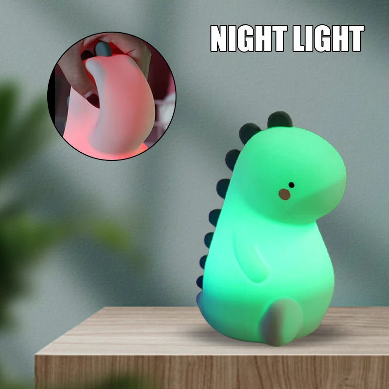 

Лидер продаж, детский ночной Светильник подарки для детей Для мальчиков и девочек с принтом динозавра лампа с сенсорным экраном Сенсор USB Пе...