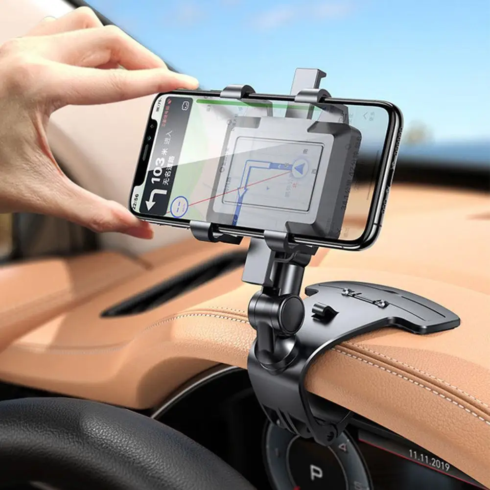 

Universal Car Phone Holder Adjustable 1620 Degree Rotation Hud Auto Dashboard Clip Cell Phone Mount Stand For Most Phone Br O0L2