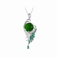 trendy 2 colors rose gold color pink opal green rhinestone crystal zirconium female pendant necklace for women jewelry