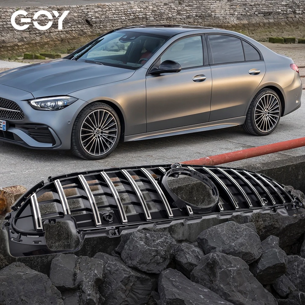 

Черный серебристый сменный радиатор переднего бампера GTR решетка для Mercedes C Class W206 2021 - 2023 седан универсал купе трансформер