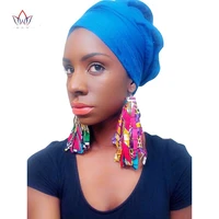 brw 2022 fabric african earrings for women handmade jewelry ankara earrings with tassel ethnic african print drop earrings wyb29
