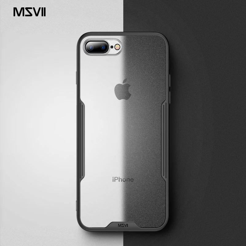 Роскошный чехол Msvii для iPhone 7 силиконовый 8 прозрачный Plus Защита экрана Plus|Бамперы|