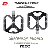 shanmashi new mountain non slip bike pedals platform bicycle flat alloy pedals 916 3 bearings for road mtb fixie cycling bike