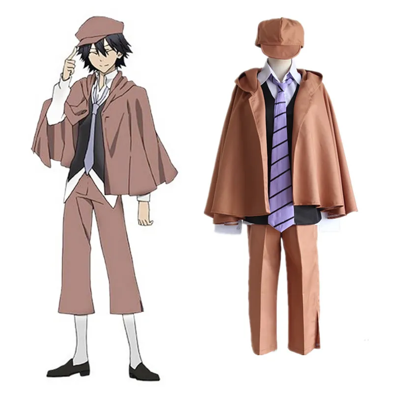 

Unisex 2020 Anime Bungo Stray Dogs Ranpo Edogawa Cosplay Costume Detective Uniforms Suit Outfit Halloween Carnival Party Game