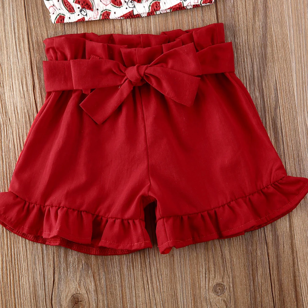

UK Toddler Baby Kids Girl 6M-4T Watermelon Print Tops Shorts Pants Headband Clothes