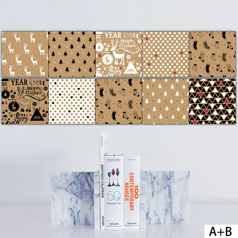 Рождественские носки наклейки на плитки новогодний домашний декор