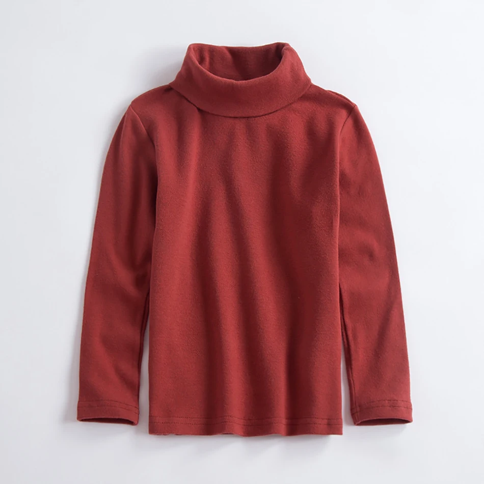 Детский джемпер с высоким воротником хлопковая футболка длинными рукавами для